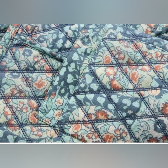 Free People Darla Quilted Mini Skirt Womens Size 2 A- Line Patch Pockets Floral - Picture 4 of 11